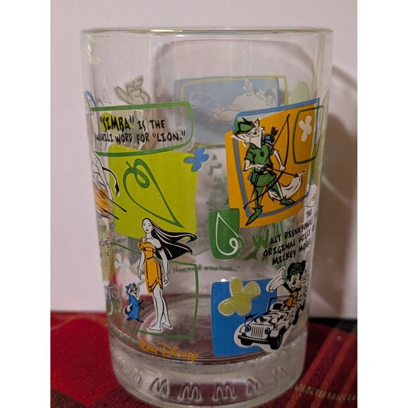 Vintage Disney Animal Kingdom Glass With Goofy Baloo Simba Pocahontas & More - Picture 2 of 7